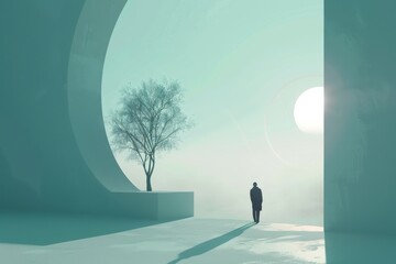 A conceptual representation of life's purpose and spiritual transformation, emphasizing clarity and the connection between humanity and the universe