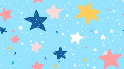 Obraz premium Cute multicolored mandala star seamless pattern perfect for wrapping paper and wallpaper design