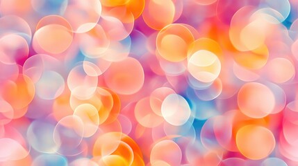 Seamless pattern of soft blurred bokeh circles creating an ethereal abstract backdrop for design projects