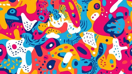 Obraz premium Beautiful seamless abstract pattern with vibrant colors and intricate designs perfect for graphic design use in wrapping paper posters and invitations