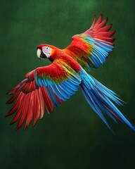 Obraz premium A colorful parrot flying in the air