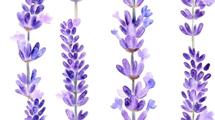 Fototapeta premium Delicate watercolor lavender flower pattern for textile design seamless fabric print