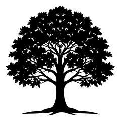 Oak Tree vector silhouette black design