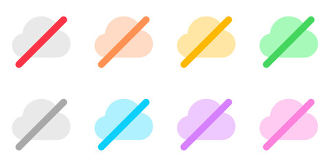 Editable vector no cloud connection icon. Part of a big icon set family. Perfect for web and app interfaces, presentations, infographics, etc
