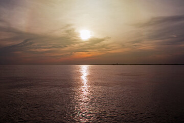 Sunlight shines down on the sea surface.