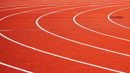 Bieżnia do biegania na stadionie i wyraźnie zaznaczone torowiska. © Adam