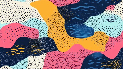 Seamless abstract pattern featuring unique textures and dynamic designs perfect for modern art projects