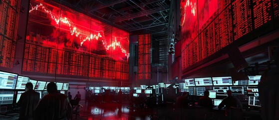 Chaos on the Trading Floor: Dramatic Image of Market Downturn and Recession