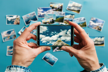 Concept for Family organizing digital photos with cloud storage