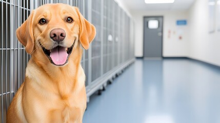Shelter animals in clean, organized cages waiting for care, emphasizing spay programs, 3D rendering