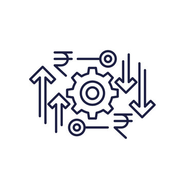 cost effective, financial line icon with rupee