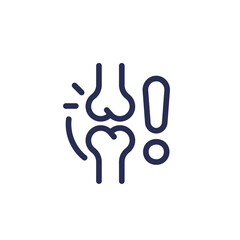 Obraz premium joint pain in knee or arthritis line icon on white