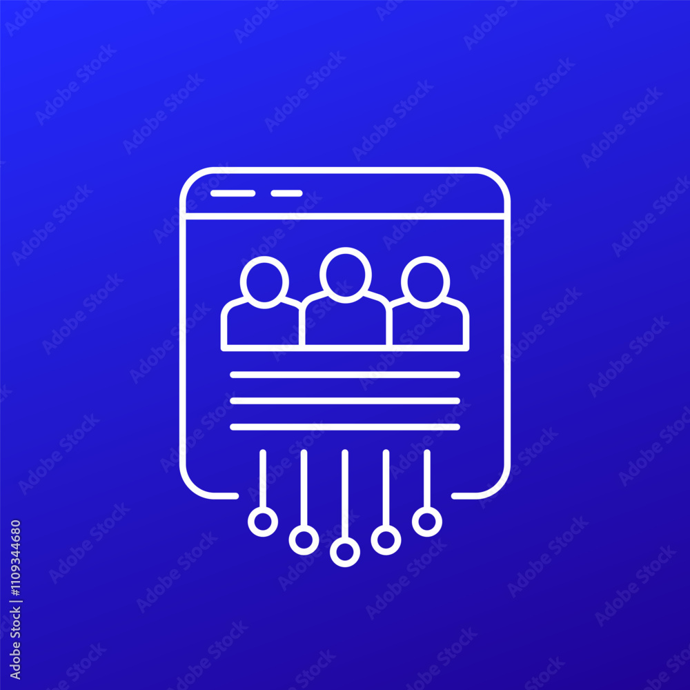 Poster users line icon for web and apps