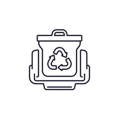 trash compactor line icon on white