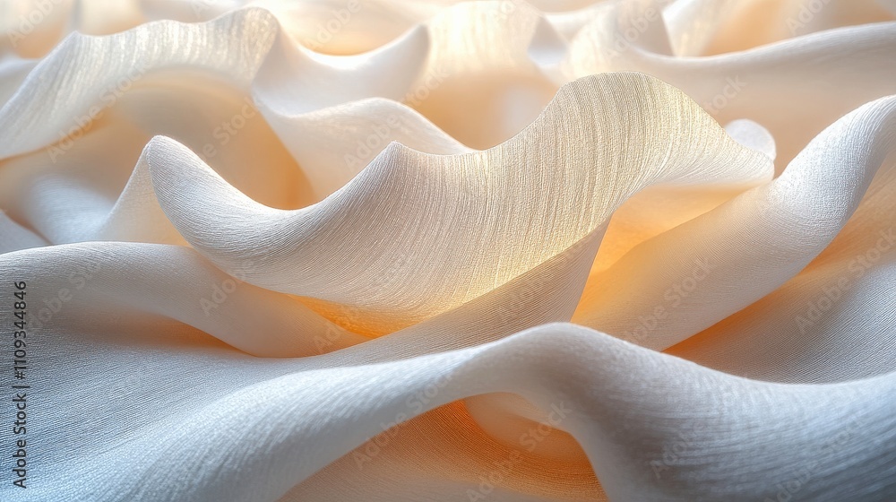 Poster soft and flowing cream fabric with gentle waves and subtle light effects capturing elegance and grac