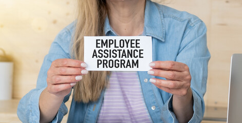 Employee Assistance Program text on notepad, business text concept.