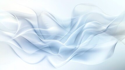 Fototapeta premium A serene and ethereal abstract composition featuring flowing waves of soft blue and white
