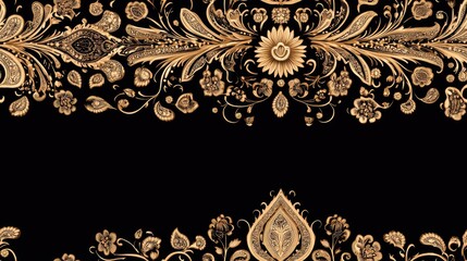 Elegant seamless border design featuring vintage paisleys and intricate motifs ideal for textile prints and decorative artwork trends texture