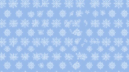 Light blue snowflakes seamless pattern on a blue background perfect for Christmas themed wrapping paper greeting cards and festive decor