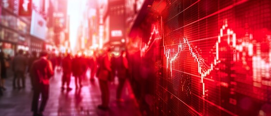 Realistic Stock Market Crisis Image: Abstract Red Chart Showing Financial Recession