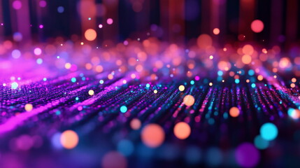 A holographic projection of a scatter plot, with glowing dots floating in 3D space