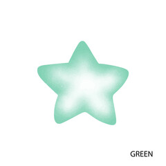 watercolor star variant color isolated on white backgrond