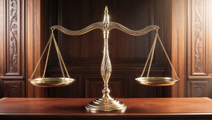 A beautifully crafted brass scale symbolizing legal balance and justice.
