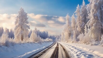 Obraz premium winter landscape with snow