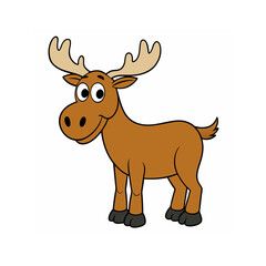 Animal moose vector cartoon illustration