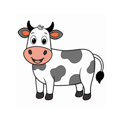 Cow vector cartoon illustration 