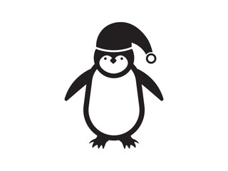A Penguin with Santa Hat
