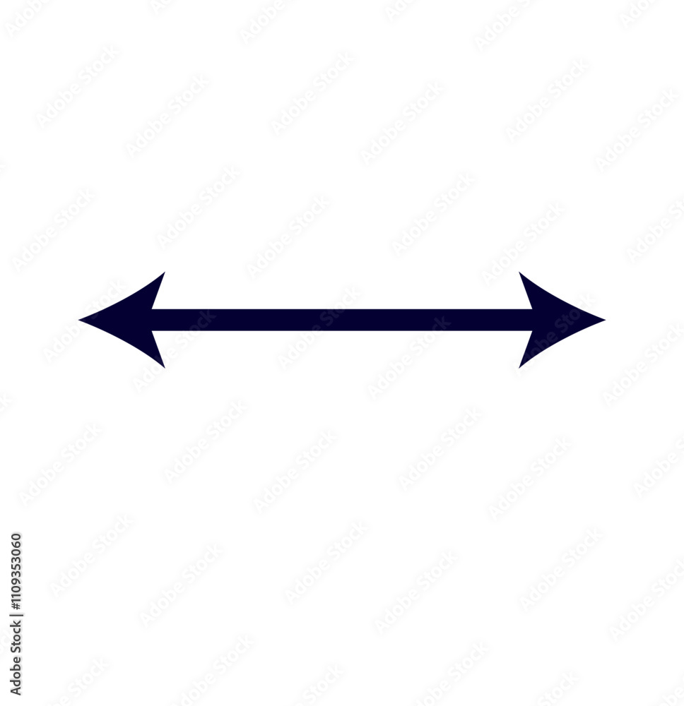 Poster two way sign vector with simple design. double sided arrow symbol