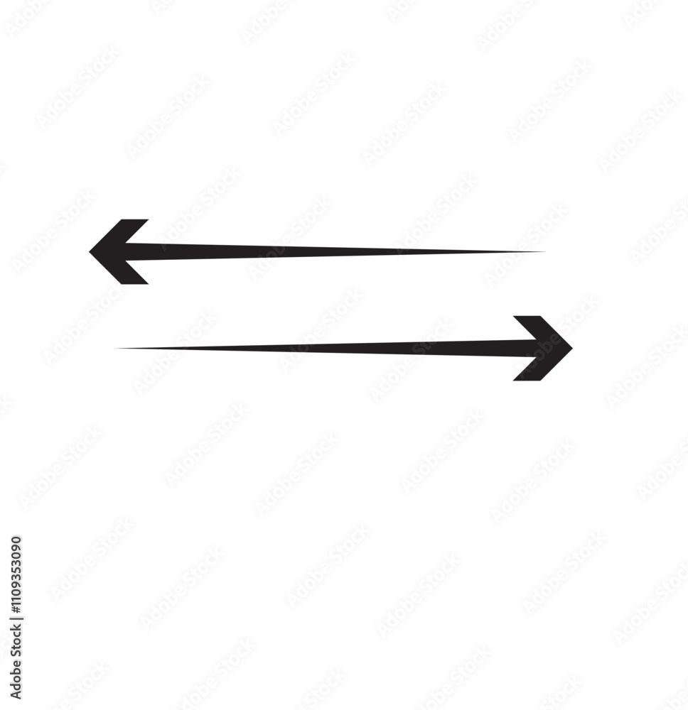 Poster two way sign vector with simple design. double sided arrow symbol