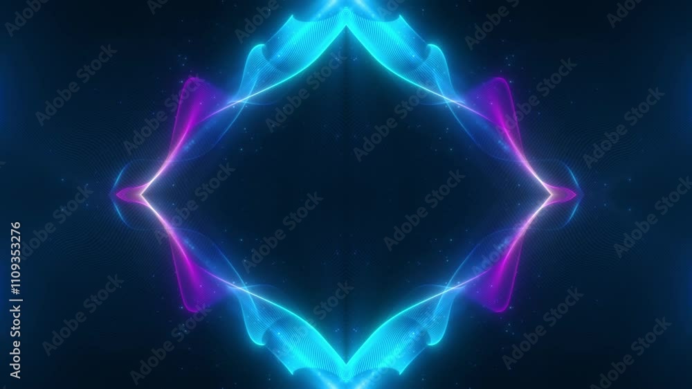 Wall mural abstract psychedelic motion graphic. fluid kaleidoscope effect. seamless 4k loop