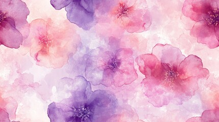 Fototapeta premium Seamless spring alcohol ink pattern featuring light violet and pink watercolor textures on a ceramic background perfect for artistic designs floral decor