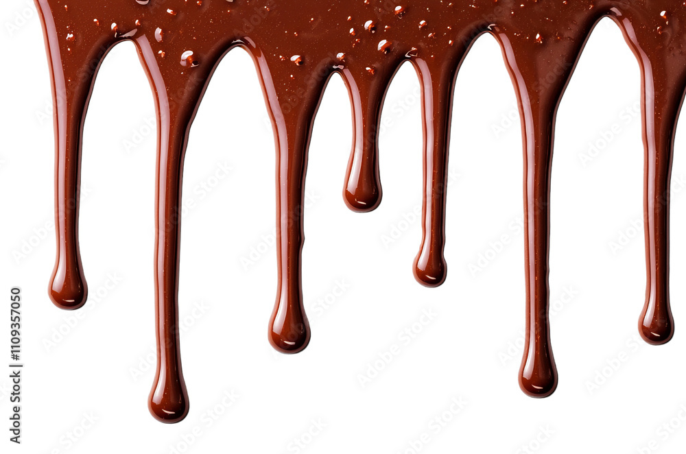Poster rich, glossy chocolate drips create a tantalizing visual, showcasing a smooth texture and luscious a