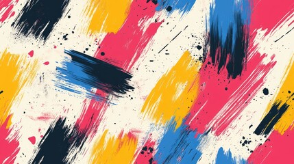 Obraz premium Brushed abstract painting pattern featuring vibrant strokes ideal for textile design and backgrounds