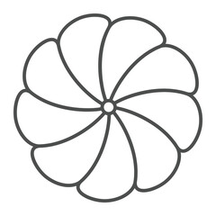 Marshmallow bun thin line icon, bakery concept. Vector graphics. Meringue sign on white background, outline style icon for mobile or web design.