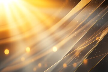 A stunning abstract image featuring flowing golden rays and soft light effects, perfect for backgrounds, design projects, and artistic presentations.