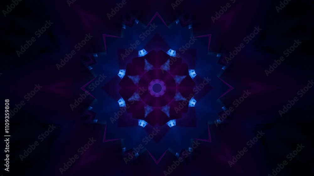 Canvas Prints seamless motion background with glowing kaleidoscopic shapes