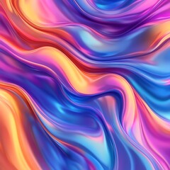 Obraz premium Fluid motion flowing through vibrant abstract multicolored waveforms designs