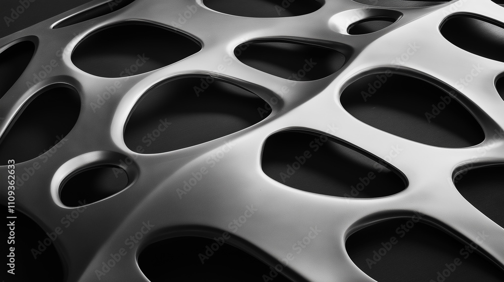 Poster innovative metal surface design with dynamic patterns for modern architecture and industrial applica