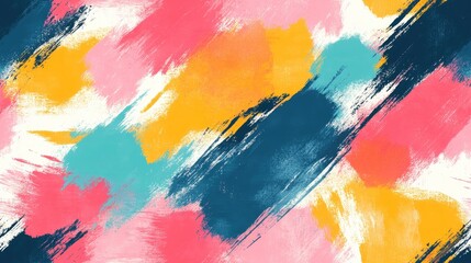 Obraz premium Brushed painted abstract background in a seamless pattern showcasing vibrant strokes of color in a 2D illustration