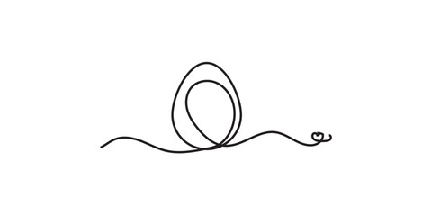 Obraz premium Print continues one line drawing of eggs in abstract shape, vector illustration design elements for easter holidays, line egg vector, easter egg, one line art 