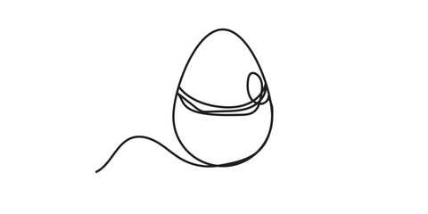 Print continues one line drawing of eggs in abstract shape, vector illustration design elements for easter holidays, line egg vector, easter egg, one line art 