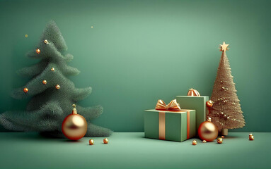 3d background template for chrismast and new year