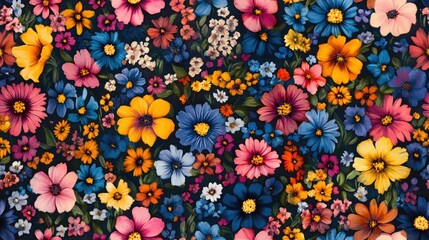 Watercolor seamless flower pattern featuring colorful blooms ideal for cards invitations and save the date announcements