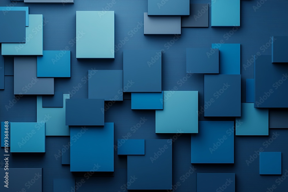 Aufkleber a vibrant abstract background featuring overlapping blue squares in various shades, creating a moder