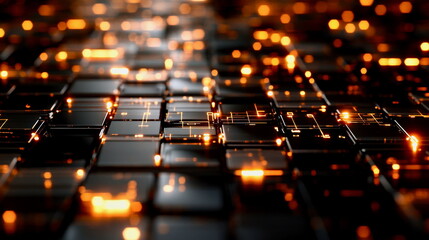 Obraz premium A matrix-like grid of glowing numbers cascading diagonally, symbolizing data streams