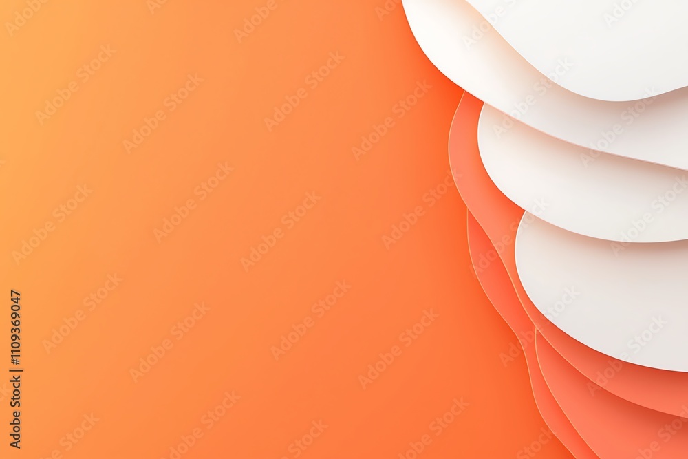 Poster a vibrant abstract background featuring soft curves and gradients in orange and white. ideal for mod